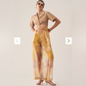 Anthropologie High-Waisted Sheet Pants